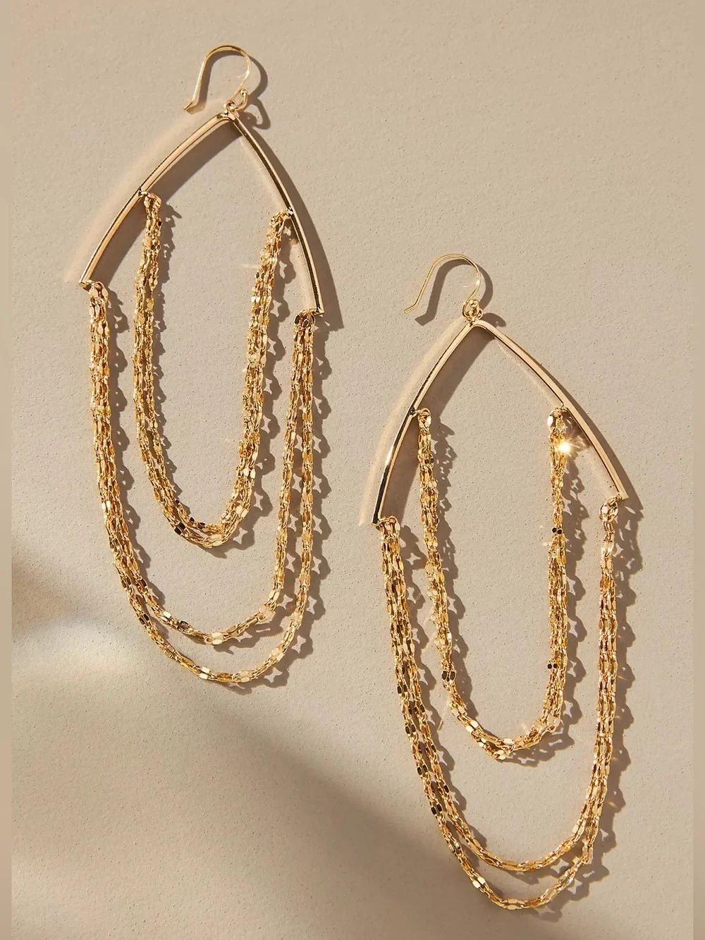 New Anthropologie Delicate Chain Gold Earrings
